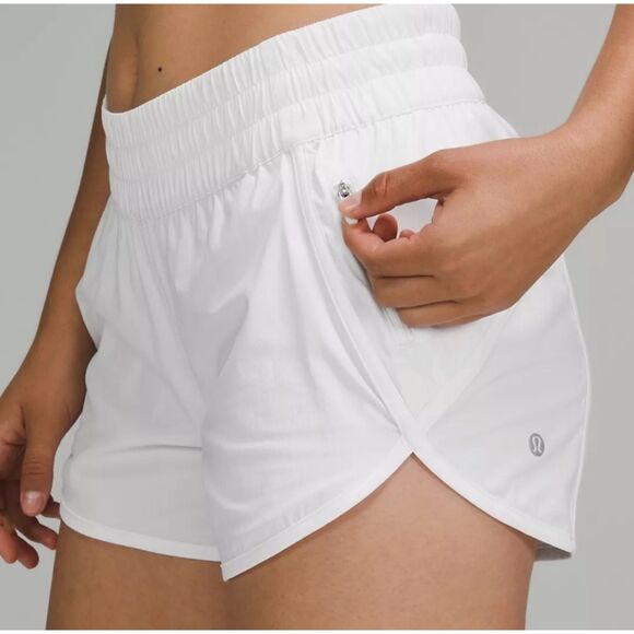 Lululemon Tracker Low Rise Lined Elastic Waist Short Shorts White 8 - Picture 4 of 13